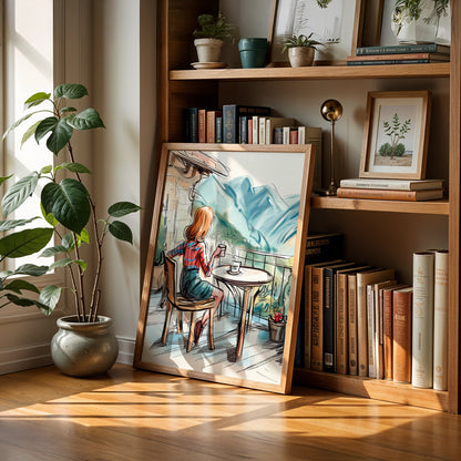Cafe Art Painting in a Lifestyle Setting