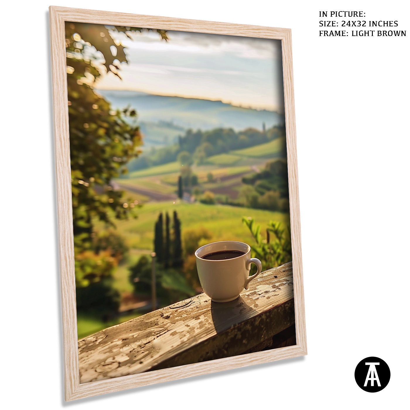 Artwork in Dark Brown Frame