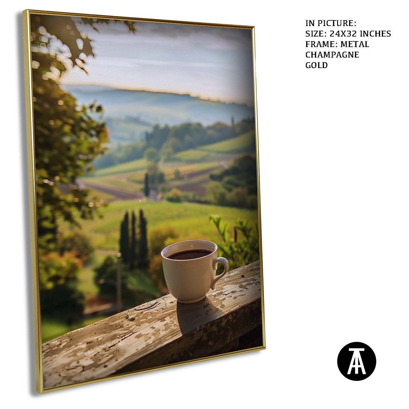 Artwork in Light Brown Frame