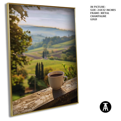 Artwork in Light Brown Frame