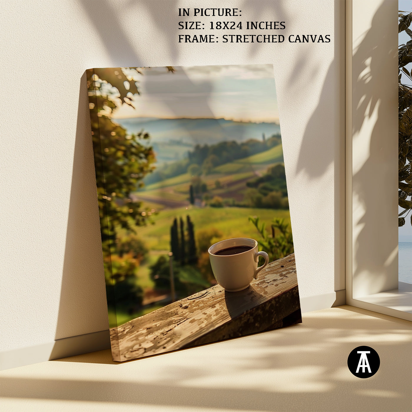 Artwork in Natural Wood Frame