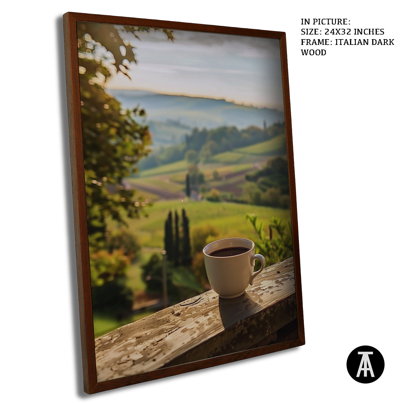 Artwork in Dark Wood Frame