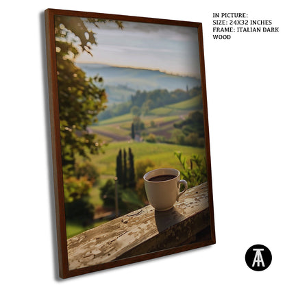 Artwork in Dark Wood Frame