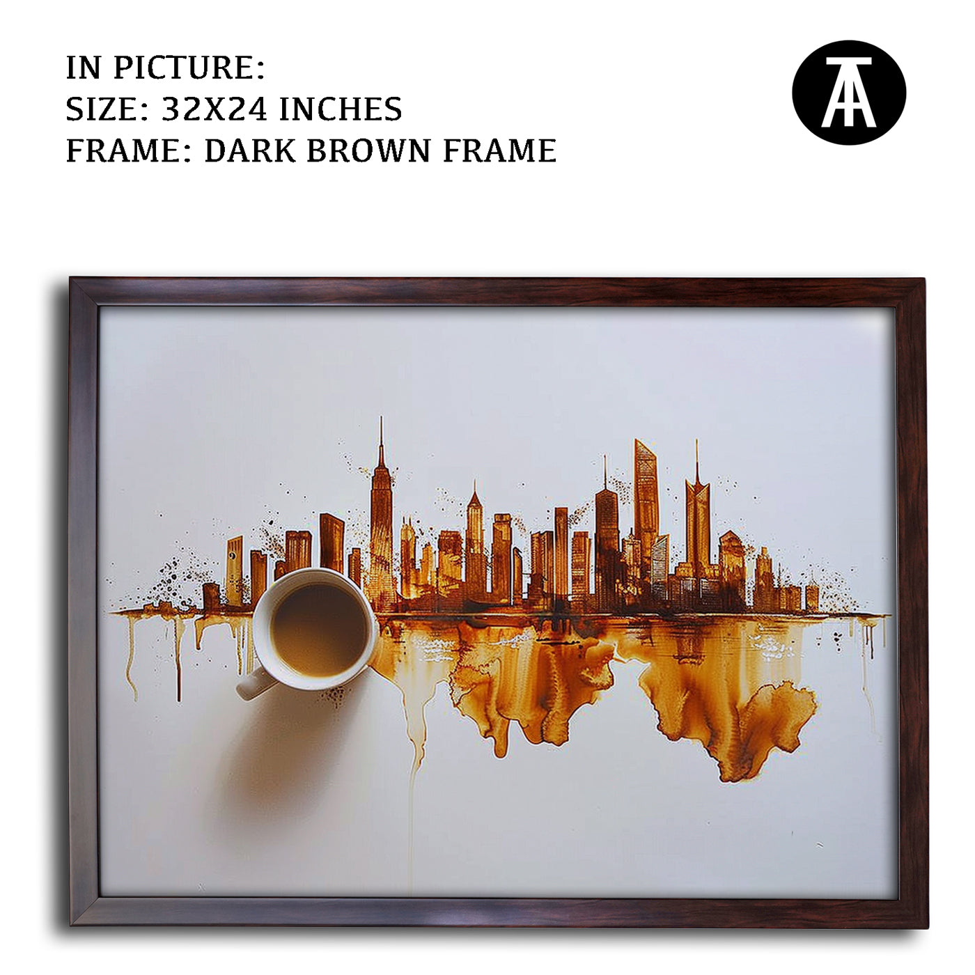 Artwork in Metal Champagne Gold Frame
