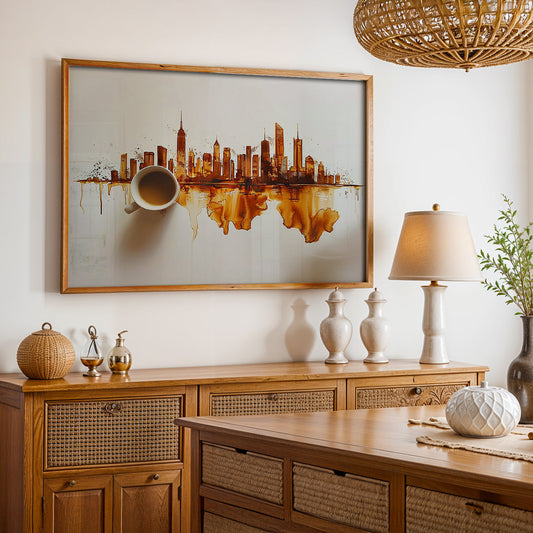 Cafe Art Painting in a Lifestyle Setting