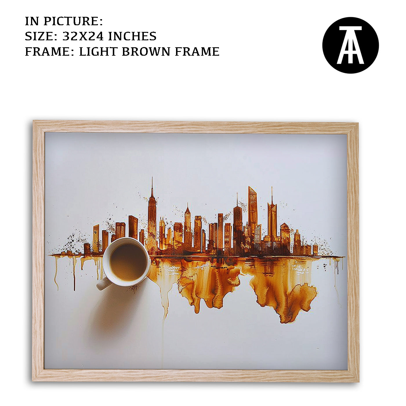 Artwork in Dark Brown Frame