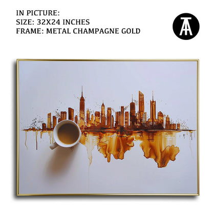 Artwork in Light Brown Frame