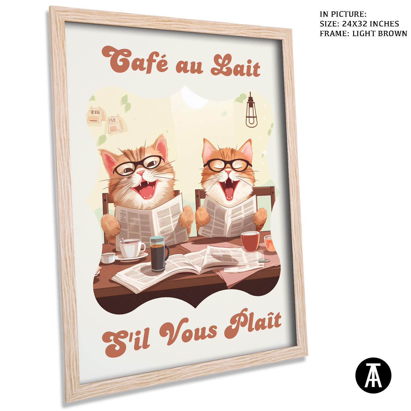 Artwork in Dark Brown Frame