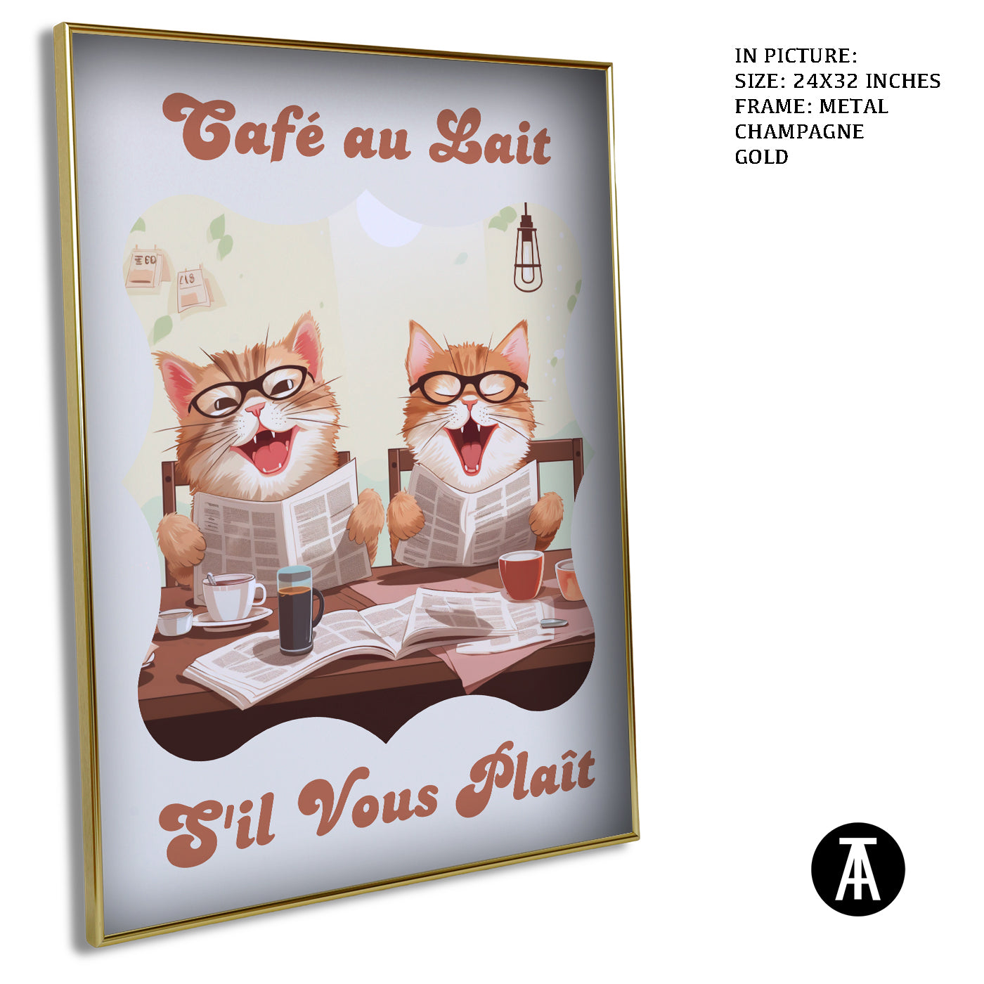 Artwork in Light Brown Frame