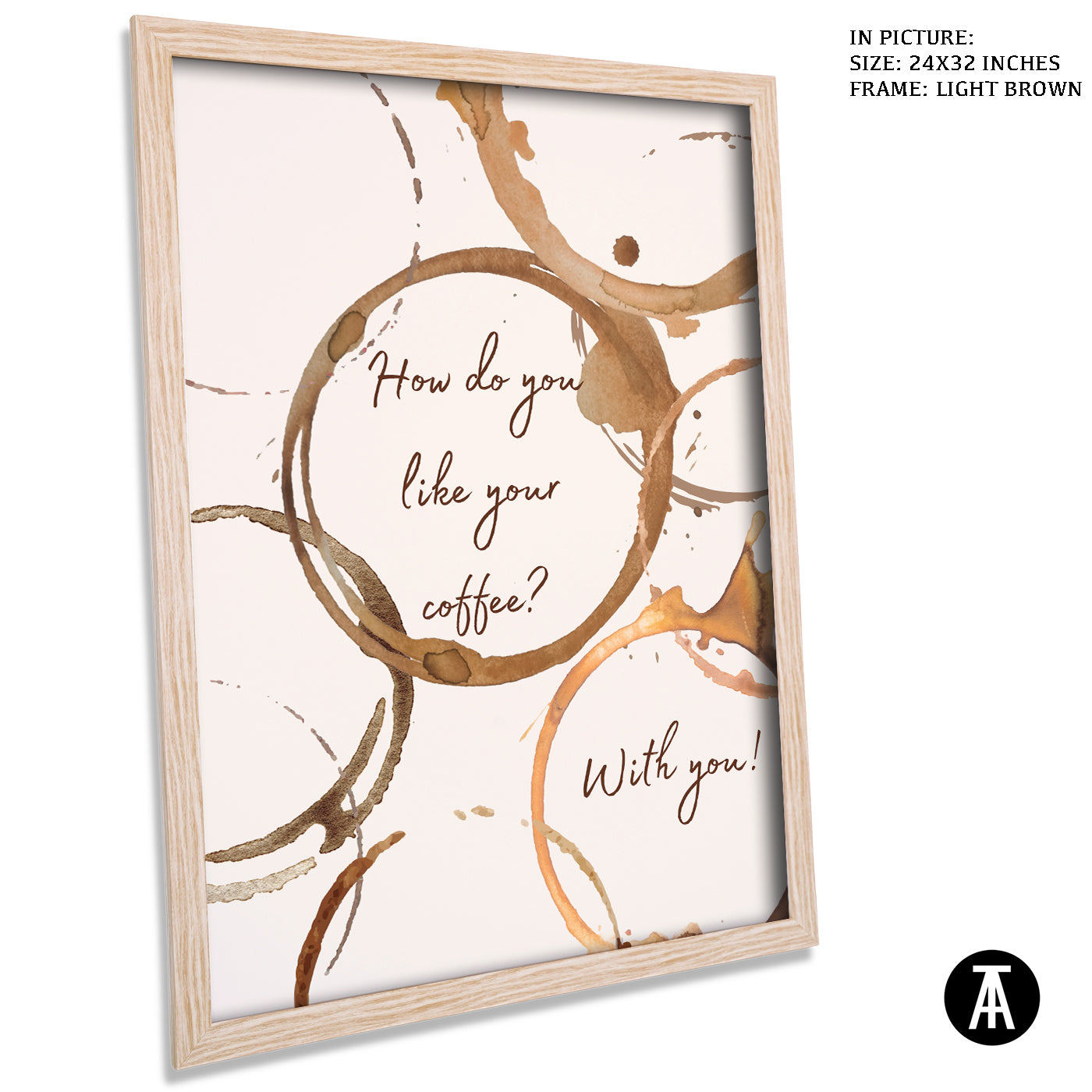 Artwork in Dark Brown Frame