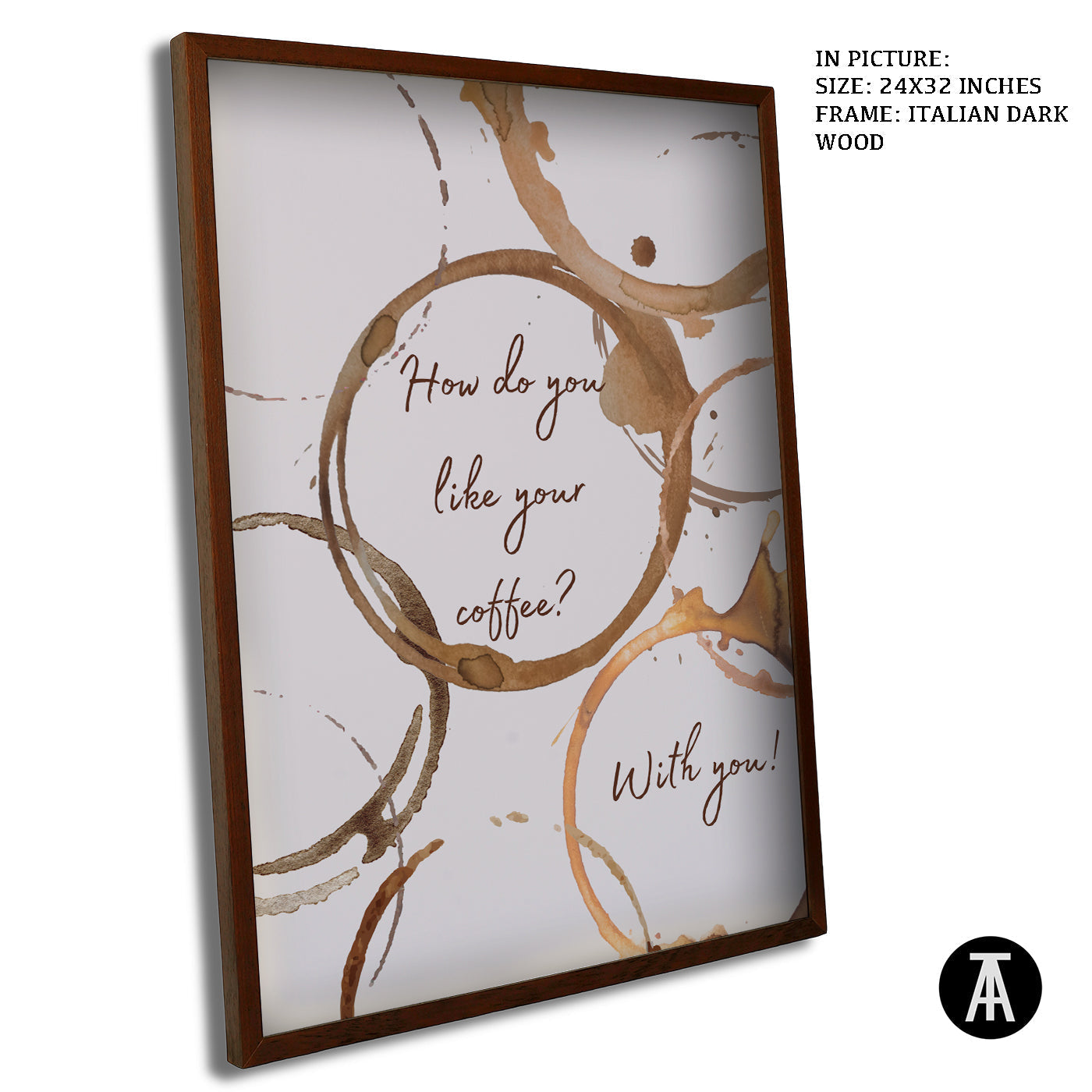 Artwork in Dark Wood Frame