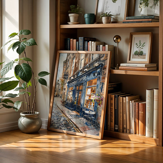 Cafe Art Painting in a Lifestyle Setting
