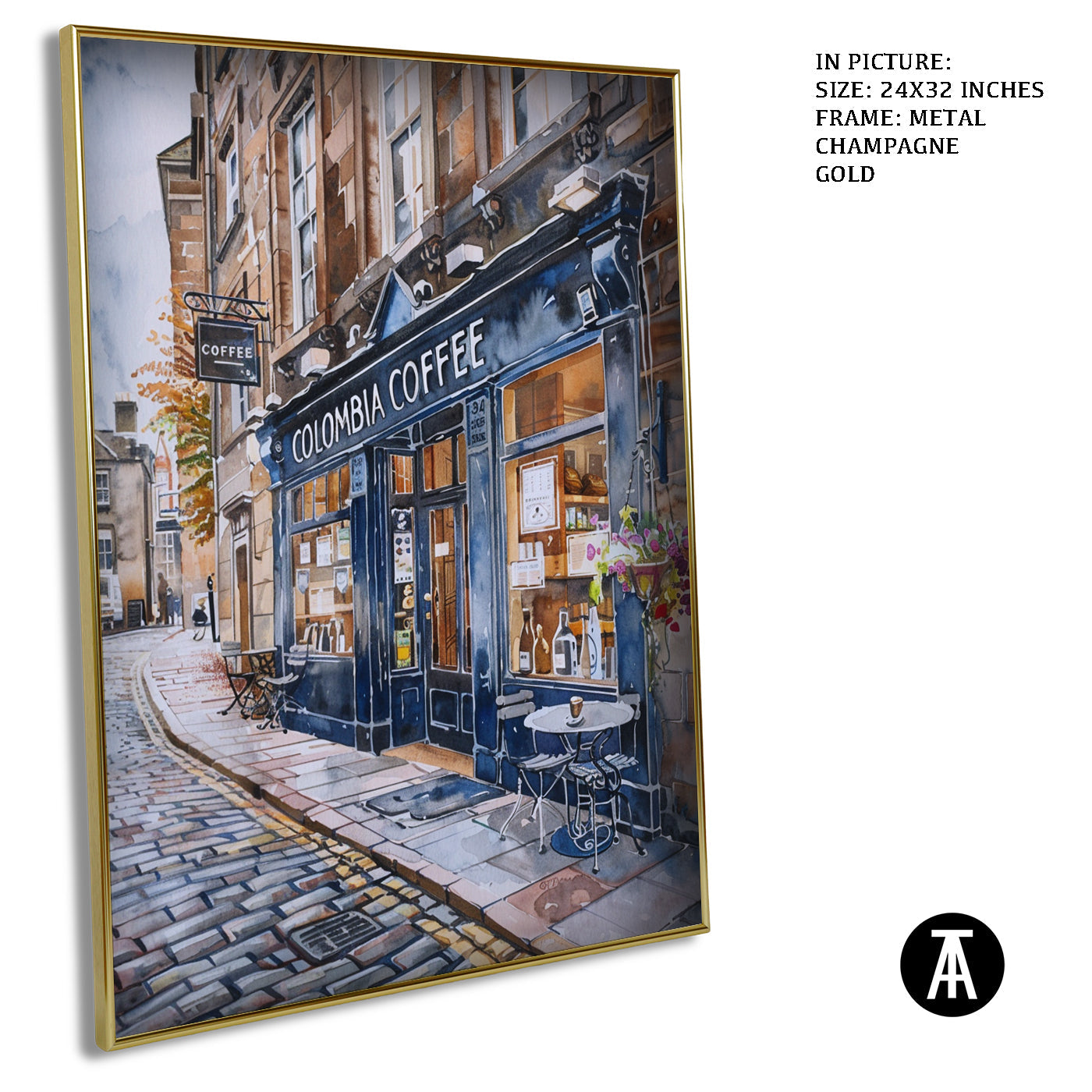 Artwork in Light Brown Frame