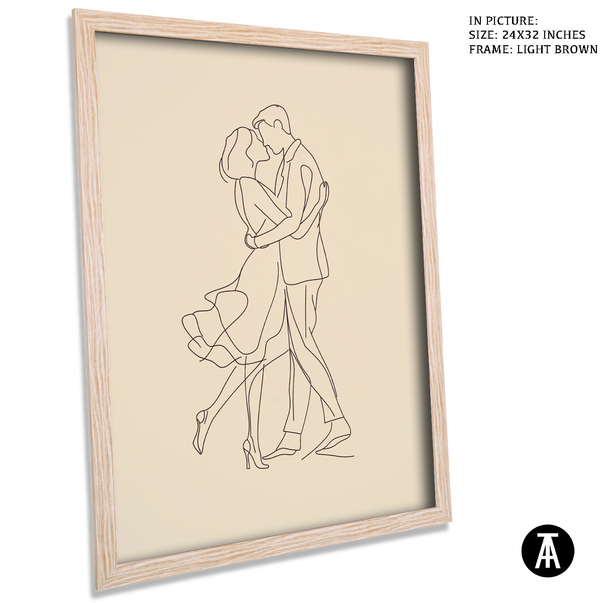 Artwork in Dark Brown Frame