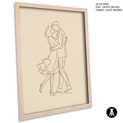 Artwork in Dark Brown Frame