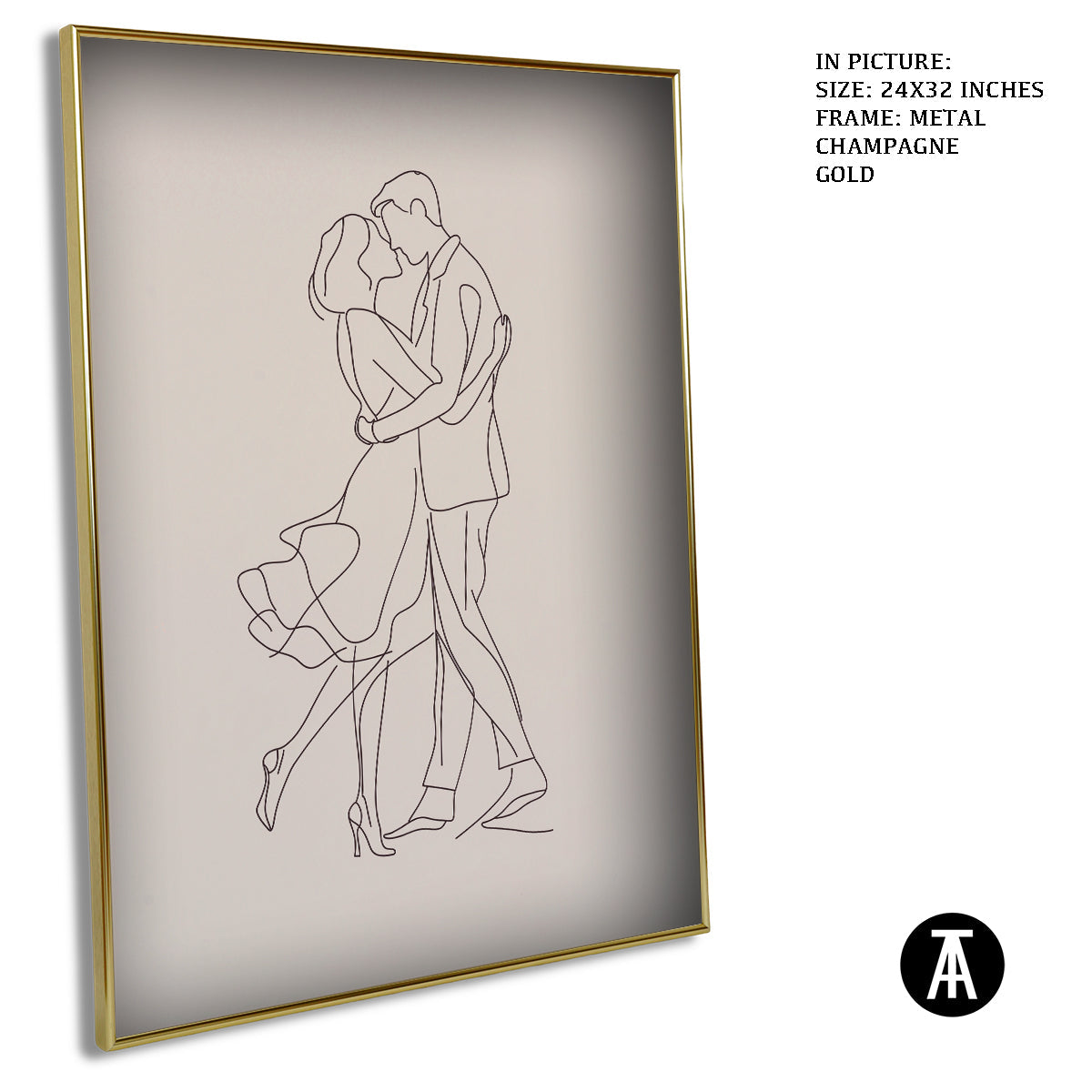 Artwork in Light Brown Frame
