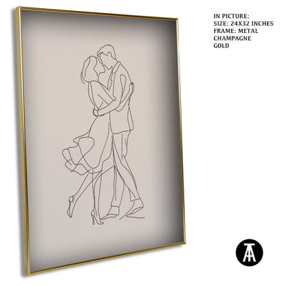 Artwork in Light Brown Frame