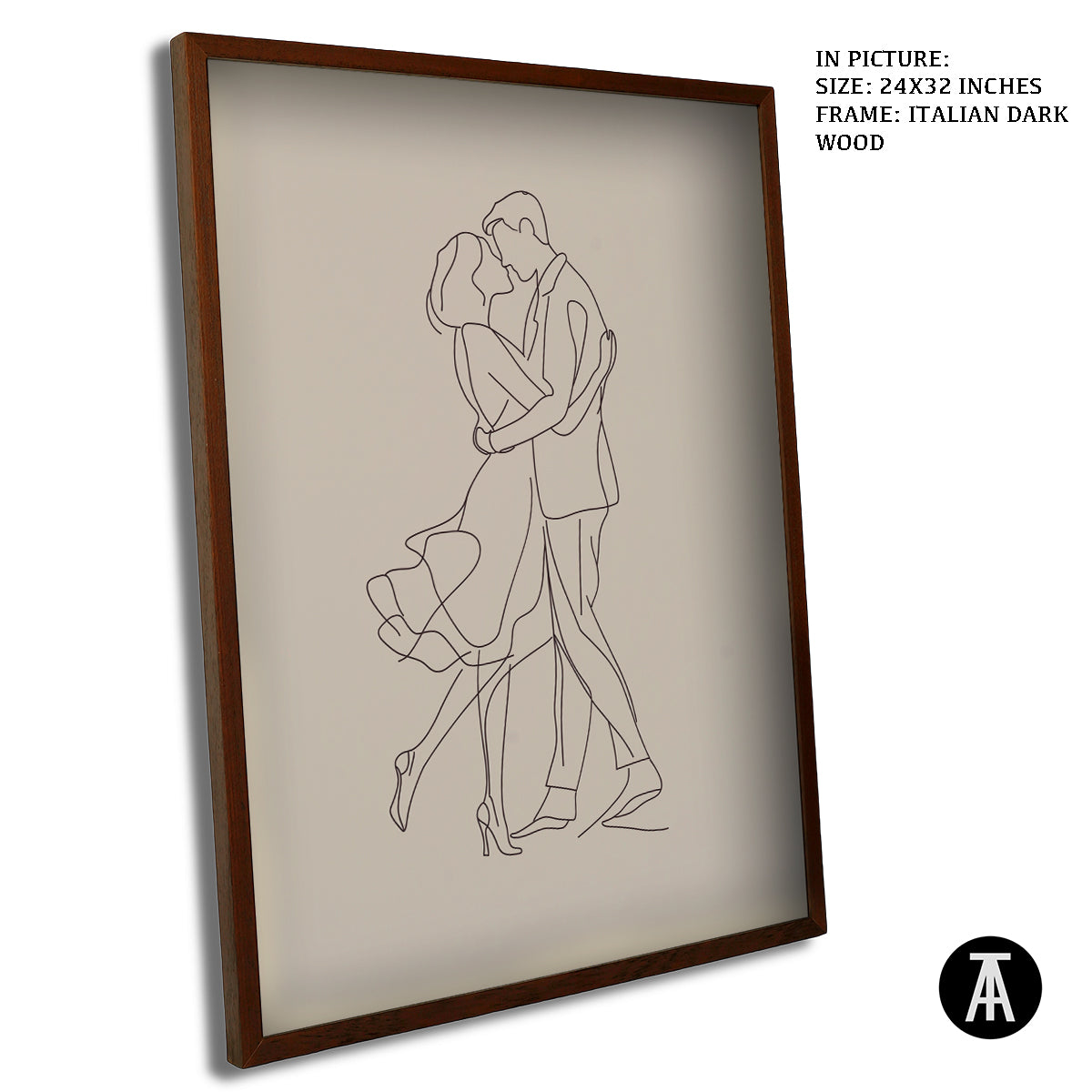 Artwork in Dark Wood Frame