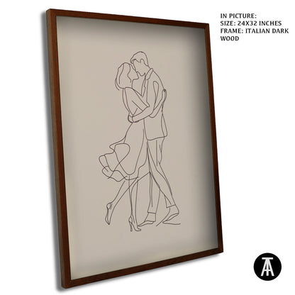 Artwork in Dark Wood Frame