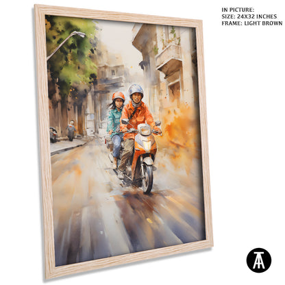 Artwork in Dark Brown Frame
