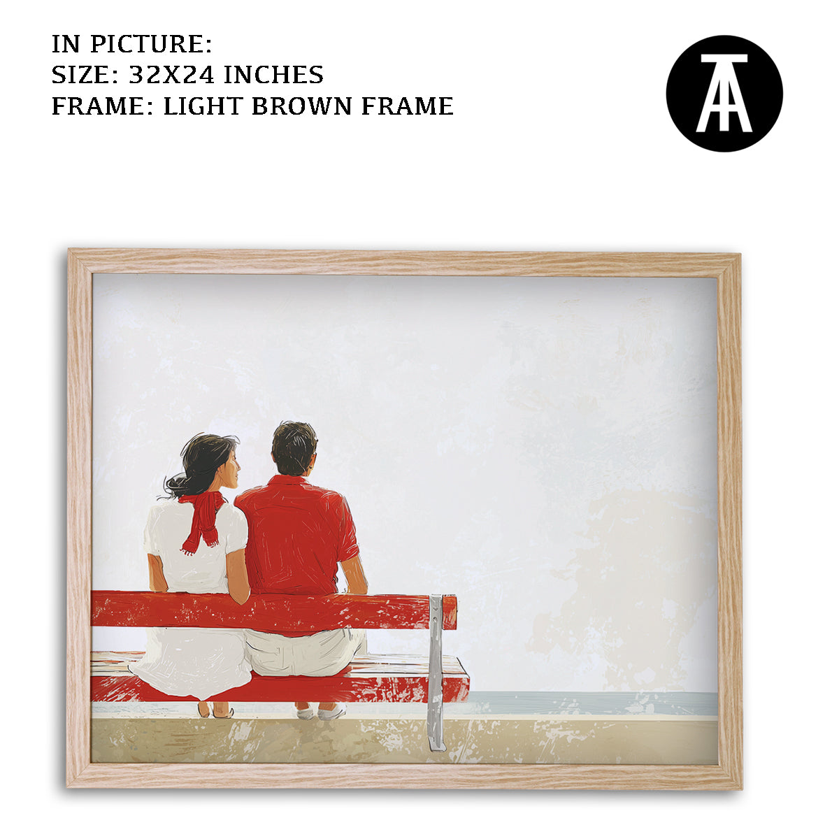 Artwork in Dark Brown Frame