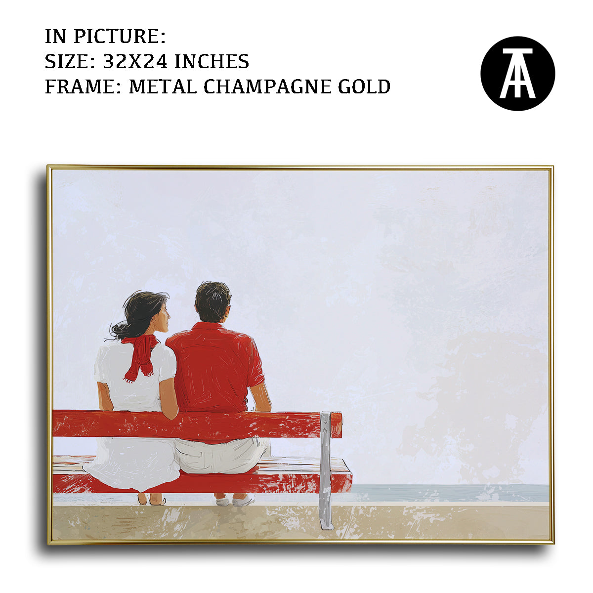 Artwork in Light Brown Frame