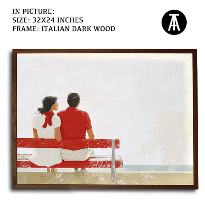 Artwork in Dark Wood Frame