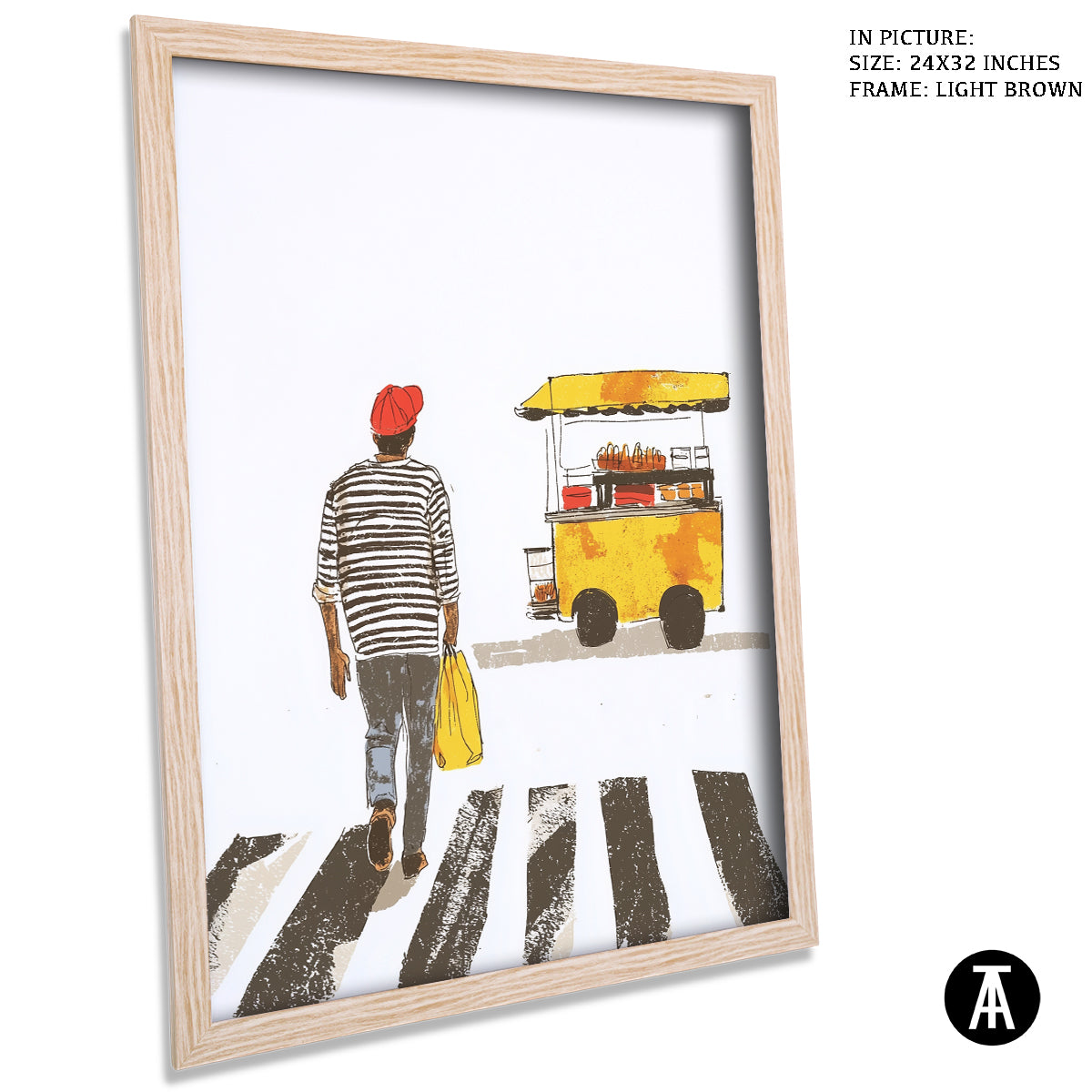 Artwork in Dark Brown Frame