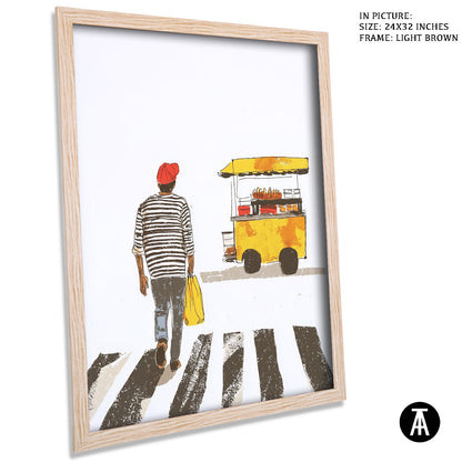 Artwork in Dark Brown Frame