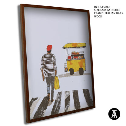 Artwork in Dark Wood Frame
