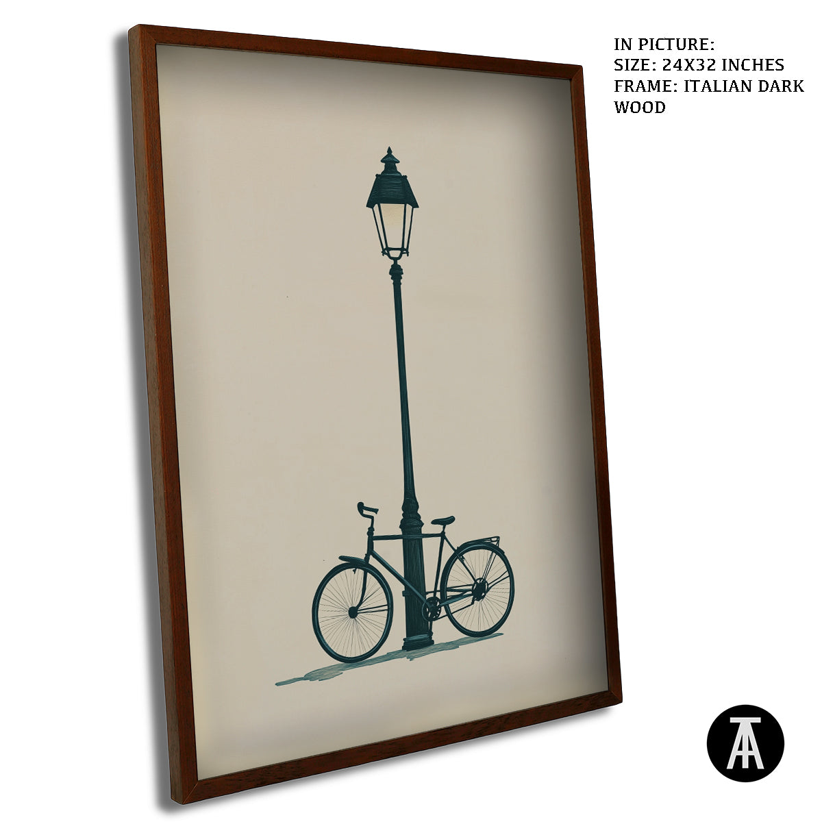Artwork in Dark Wood Frame