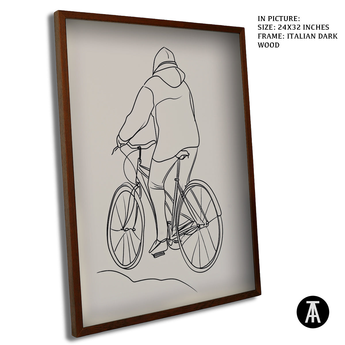 Artwork in Dark Wood Frame