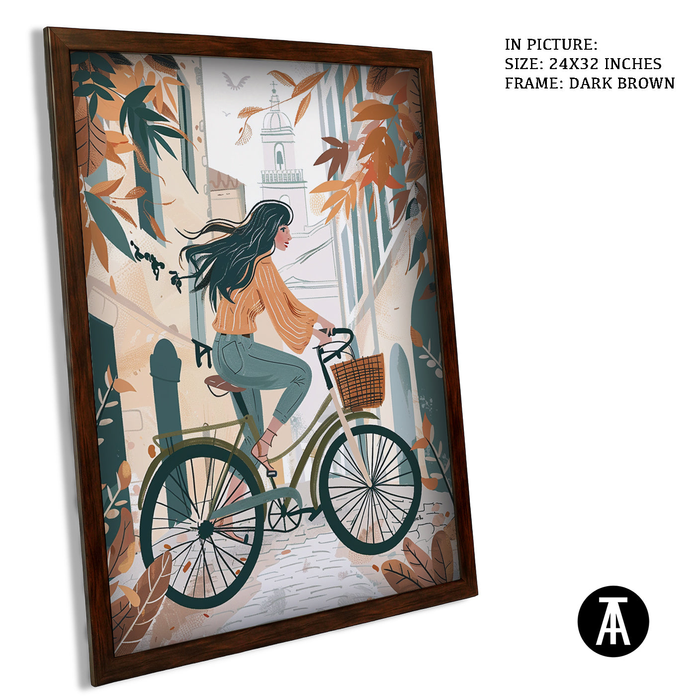 Artwork in Dark Brown Frame