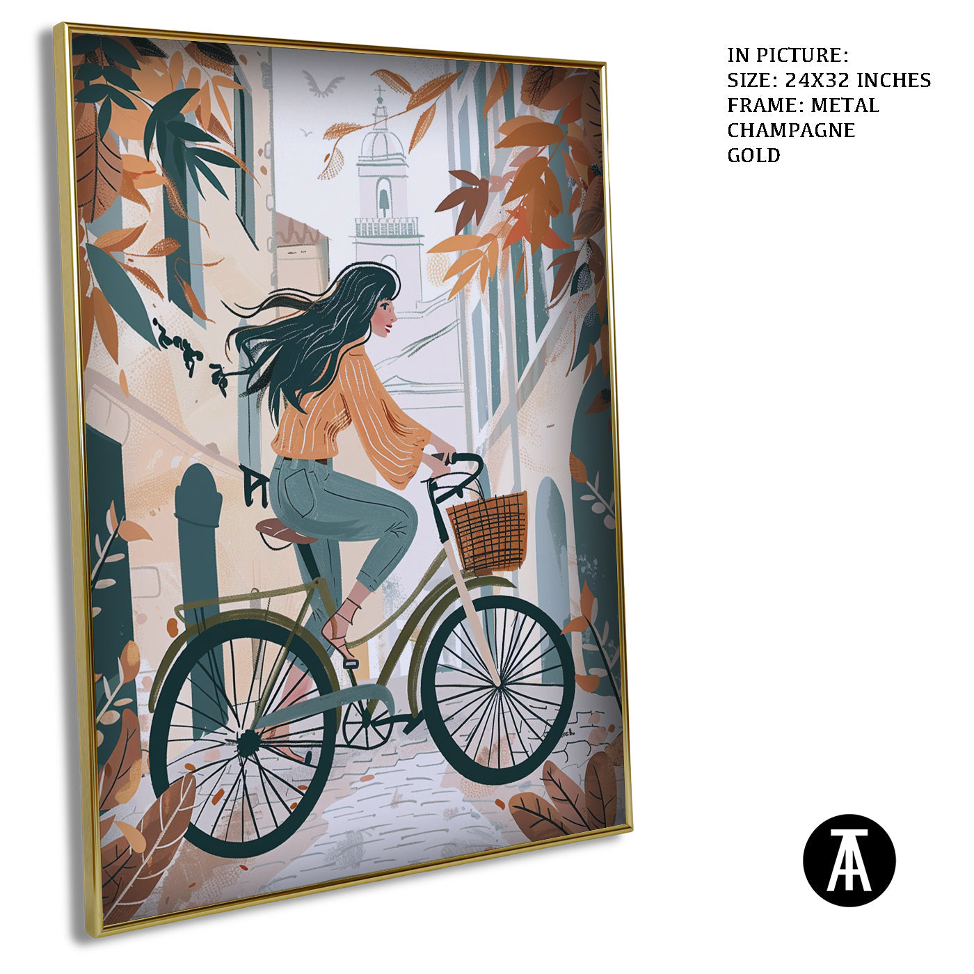 Artwork in Metal Champagne Gold Frame