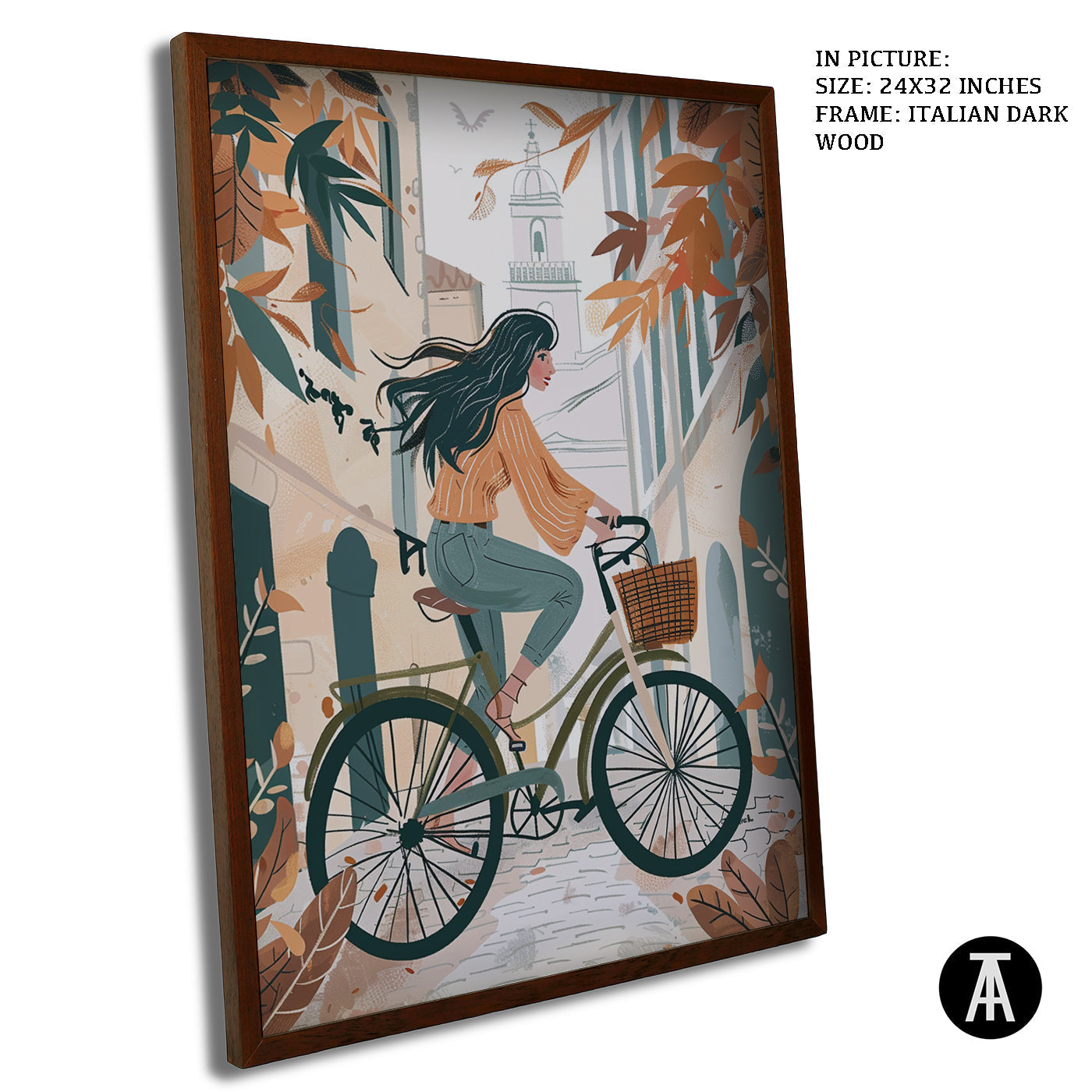 Artwork in Dark Wood Frame