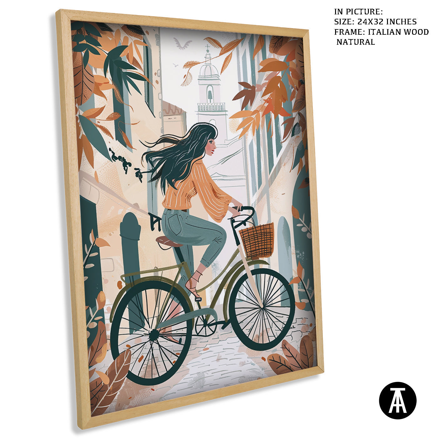 Artwork in Natural Wood Frame