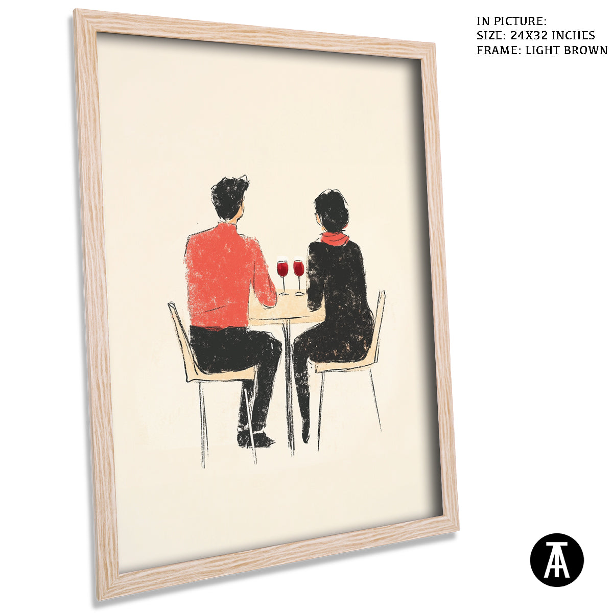 Artwork in Dark Brown Frame