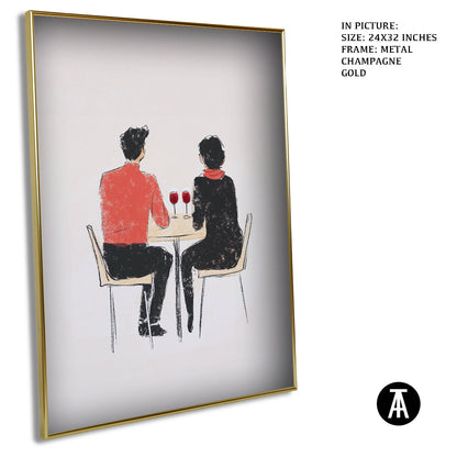 Artwork in Light Brown Frame