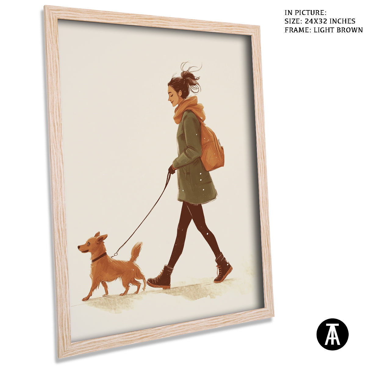 Artwork in Dark Brown Frame