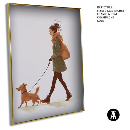 Artwork in Light Brown Frame