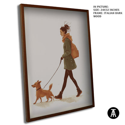 Artwork in Dark Wood Frame