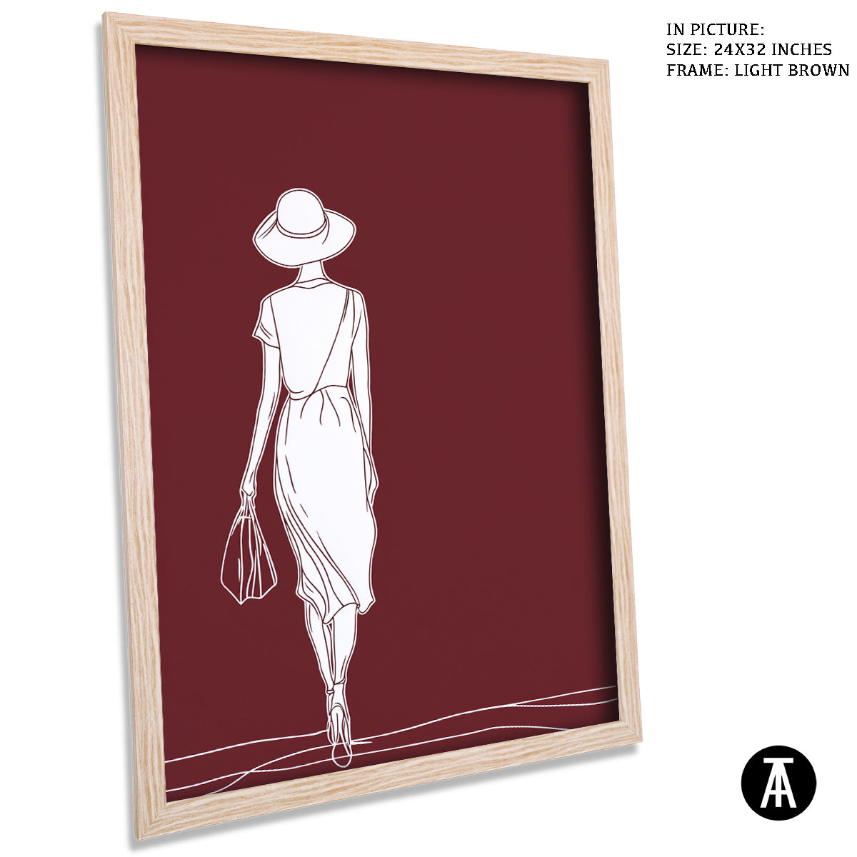 Artwork in Dark Brown Frame
