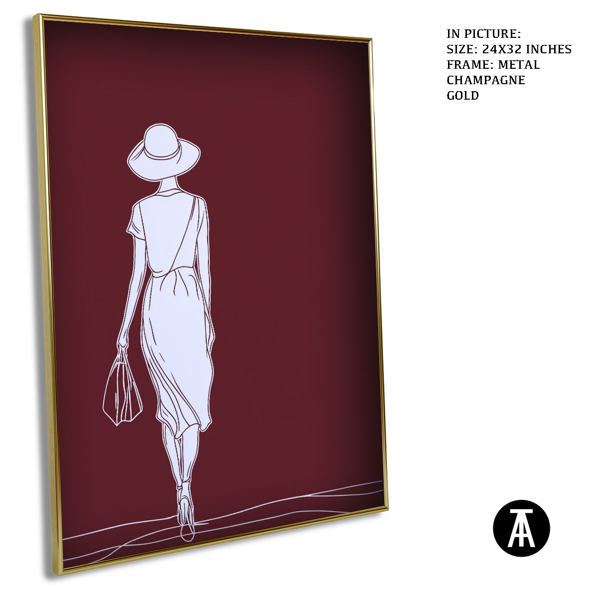 Artwork in Light Brown Frame