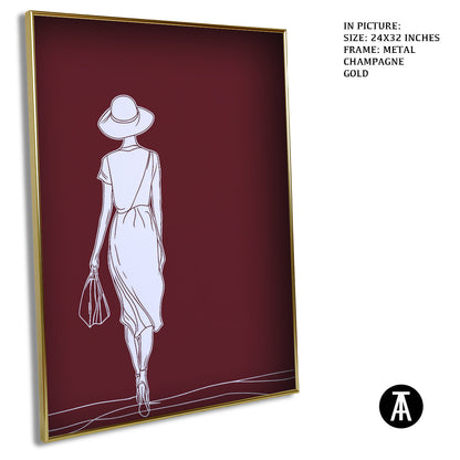 Artwork in Light Brown Frame