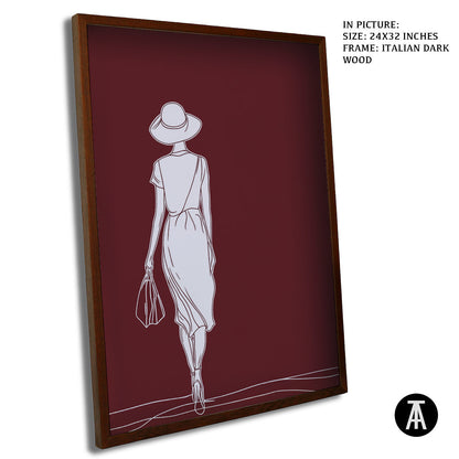Artwork in Dark Wood Frame