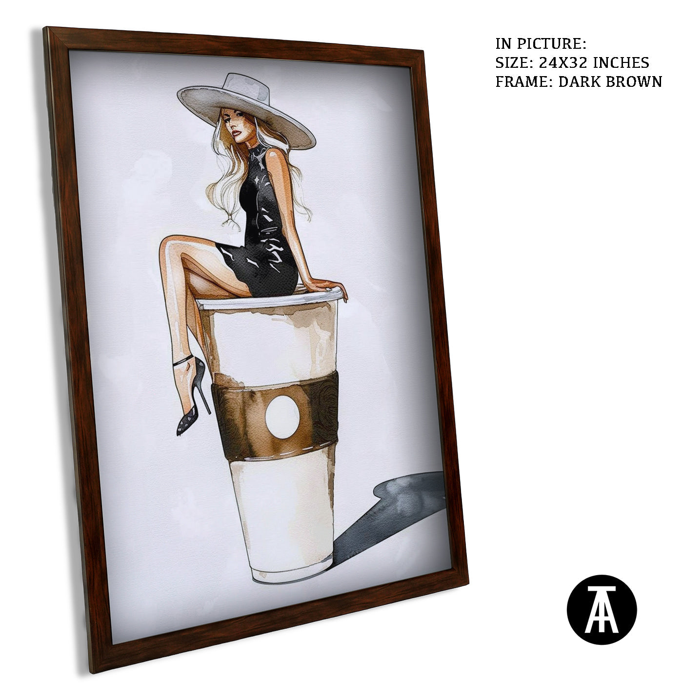 Artwork in Metal Champagne Gold Frame