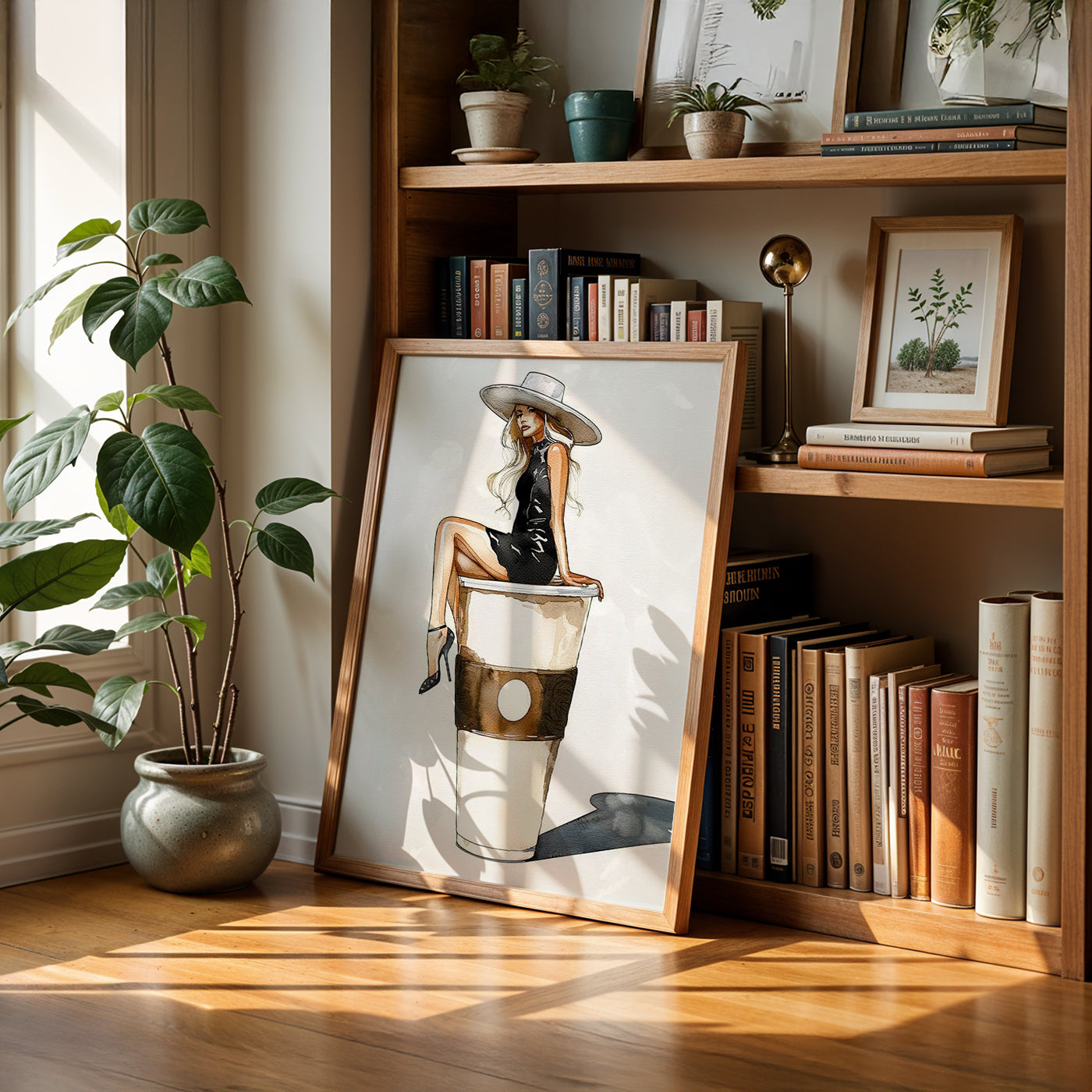 Cafe Art Painting in a Lifestyle Setting