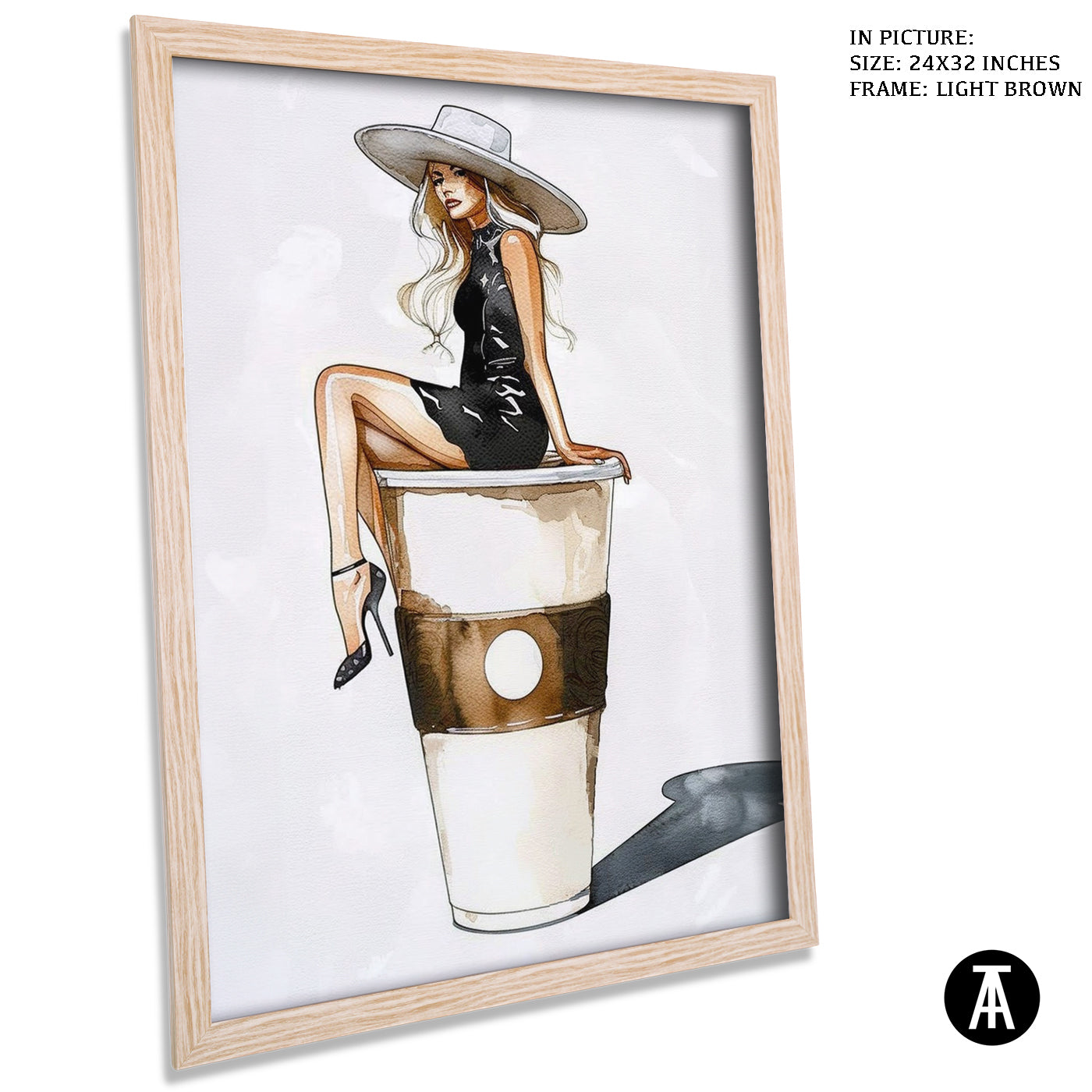 Artwork in Dark Brown Frame
