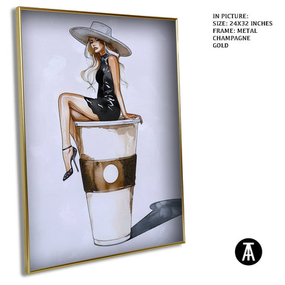 Artwork in Light Brown Frame