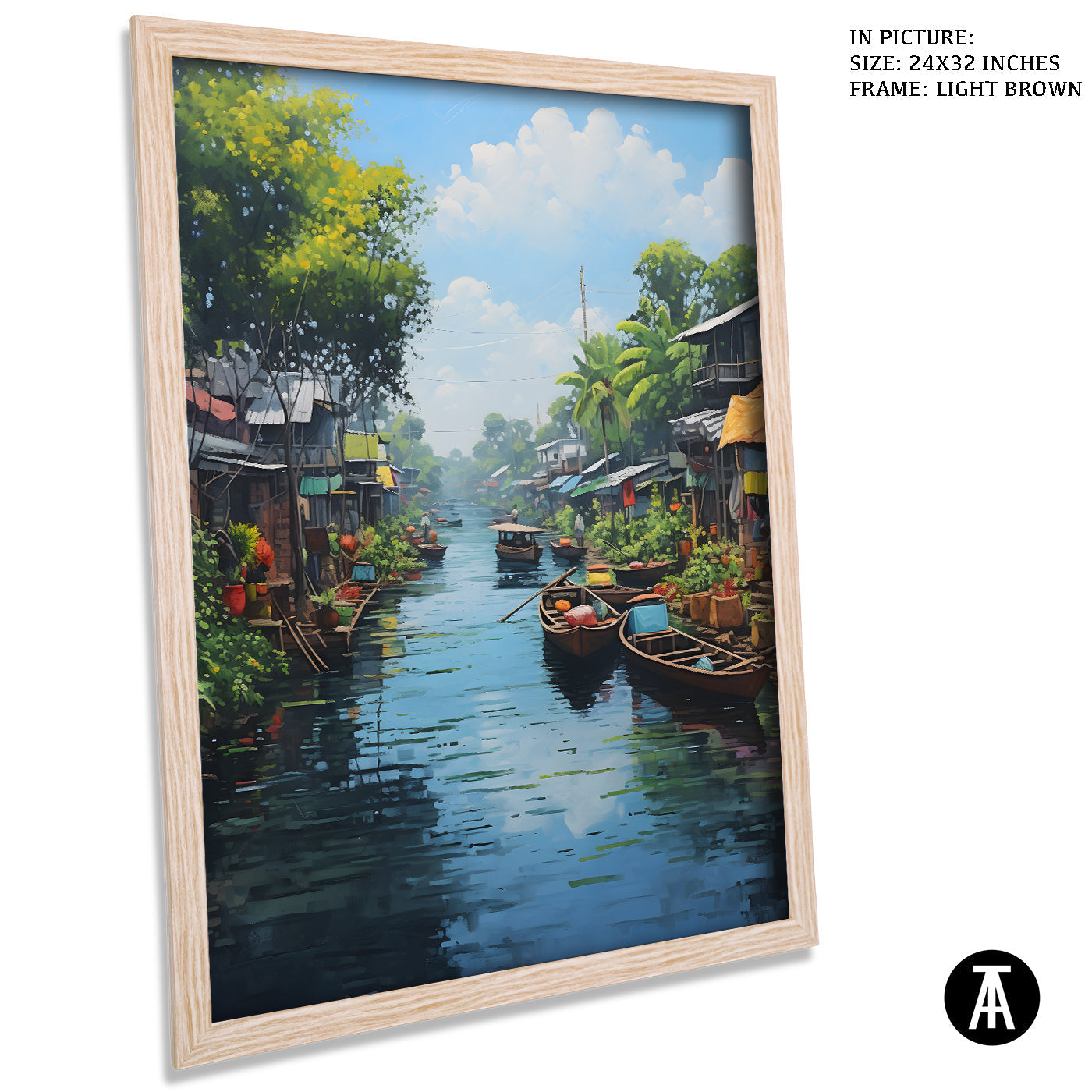 Artwork in Dark Brown Frame